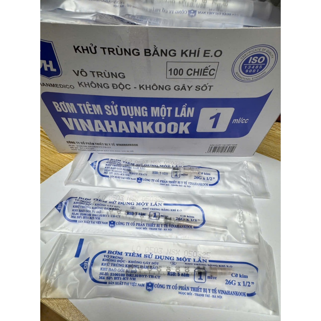Bơm Xilanh 1ml Dùng Tiêm Meso – Chính Xác, An Toàn Cho Spa &amp; Thẩm Mỹ