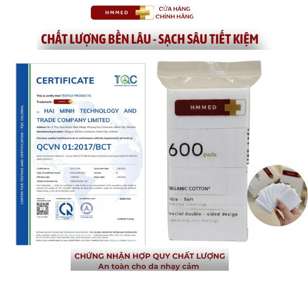 Bông Tẩy Trang Hữu Cơ HMMED