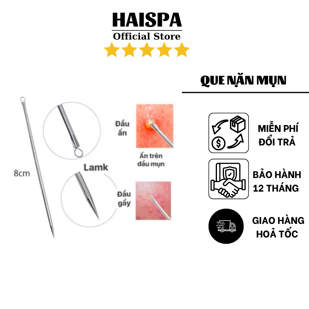 Que Nặn Mụn Vỉ – Dụng Cụ Lấy Nhân Mụn An Toàn, Tiện Lợi